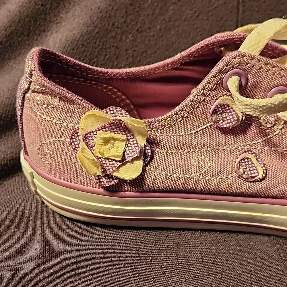 Converse 5 junior purple floral